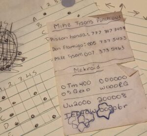 Handwritten cheat codes